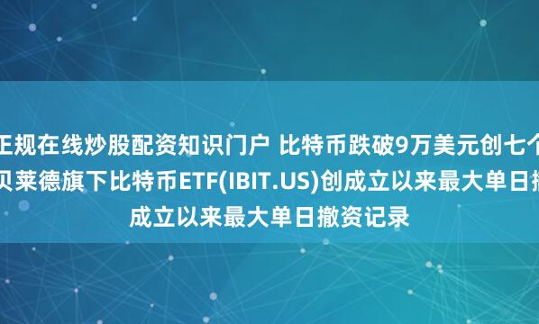 正规在线炒股配资知识门户 比特币跌破9万美元创七个月新低 贝莱德旗下比特币ETF(IBIT.US)创成立以来最大单日撤资记录